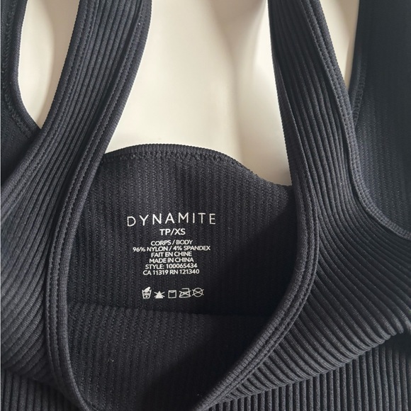 Dynamite Black Ribbed Tank Top - Picture 2 of 2